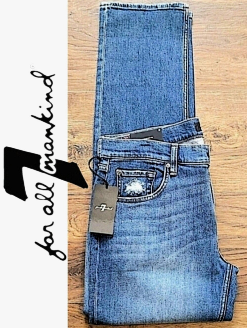 7 For All Mankind Men's Blue Jeans 36 Waist Tapered Straight Leg